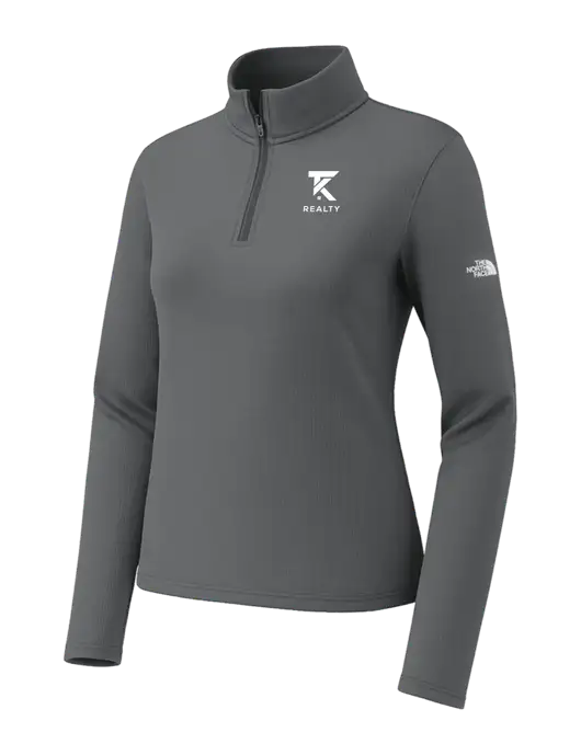 The North Face Womens Aim 1/4-Zip Dark Medium Grey Fleece w/TK Realty Logo