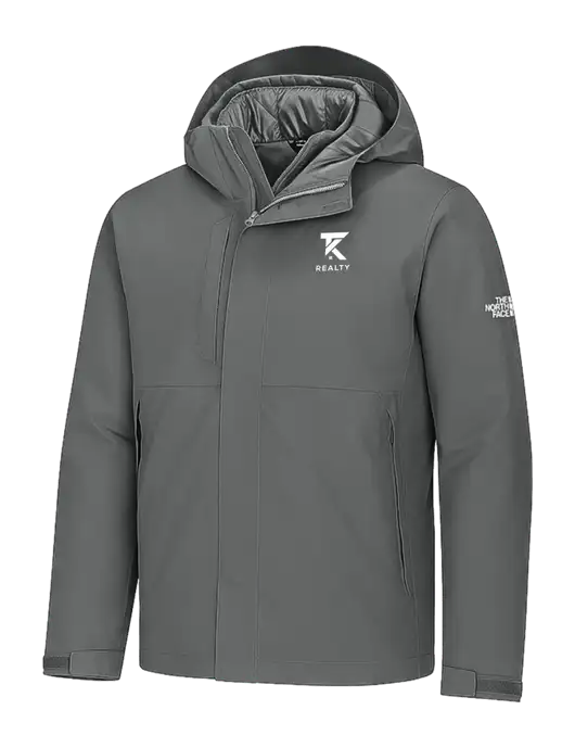 The North Face Castle Valley Triclimate 3-in-1 Dark Medium Grey Jacket w/TK Realty Logo, TK Realty Logo