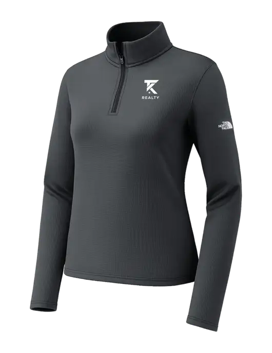 The North Face Womens Aim 1/4-Zip Charcoal Grey Fleece w/TK Realty Logo