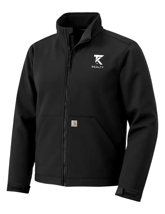 Carhartt Rain Defender Black Soft Shell Jacket w/TK Realty Logo