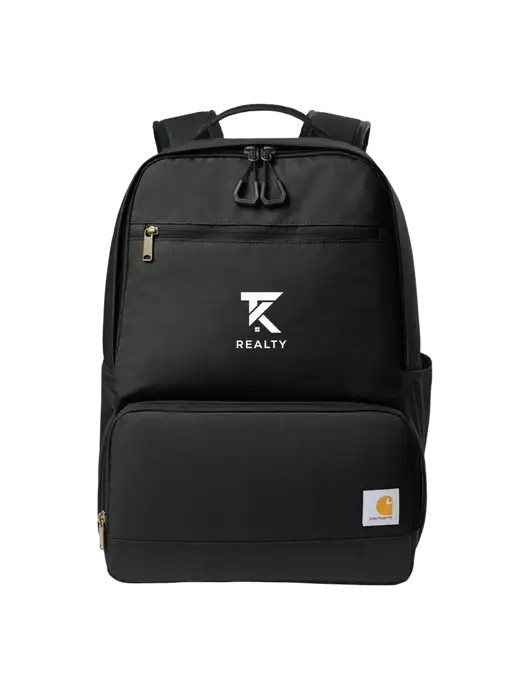 Carhartt Two-Compartment Black Cooler Backpack w/TK Realty Logo
