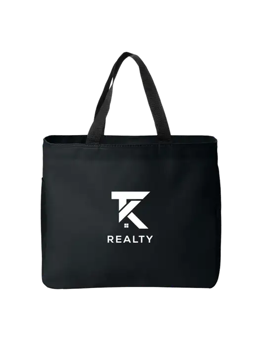 Essential Black Tote w/TK Realty Logo