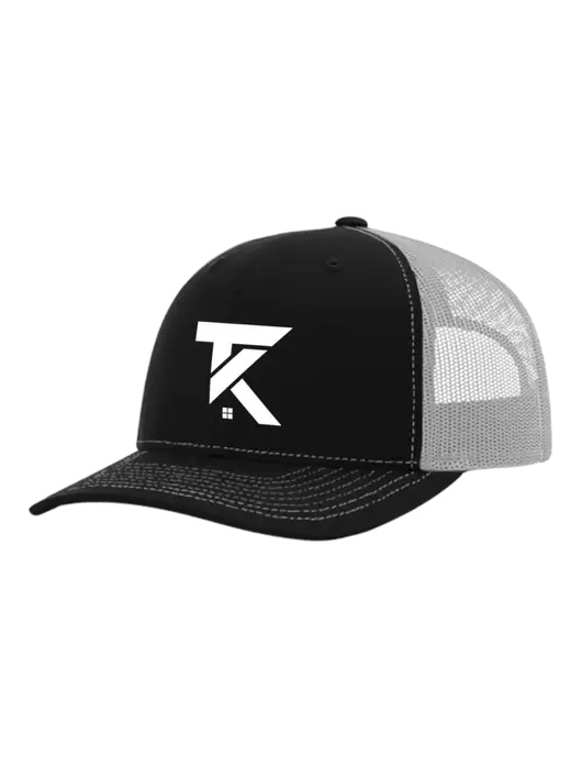 Richardson Adjustable Snapback Original 112 Trucker Cap Black w/White Mesh w/TK Realty Logo
