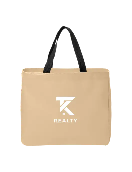 Essential Dark Tan Tote w/TK Realty Logo