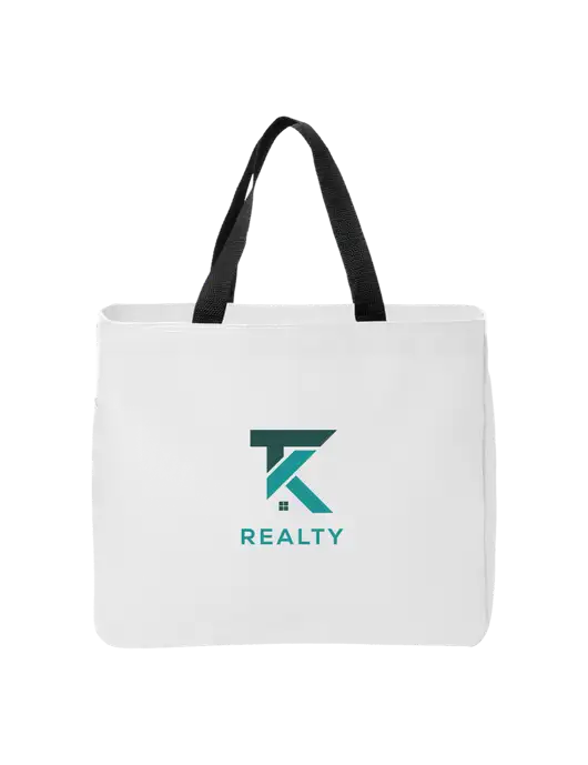 Essential White Tote w/TK Realty Logo