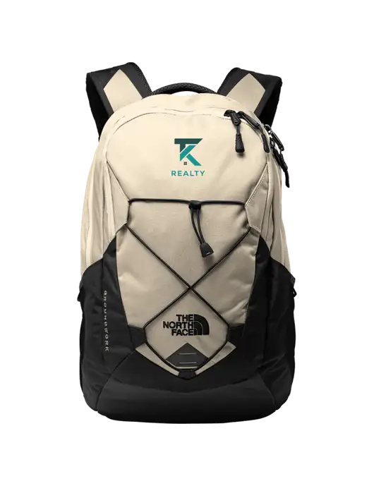 The North Face Ivory/Black Groundwork Backpack w/TK Realty Logo