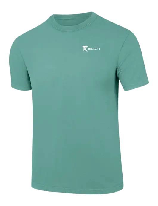 Comfort Colors 6.1 oz Light Teal Heavyweight Ring Spun T-Shirt w/TK Realty Logo