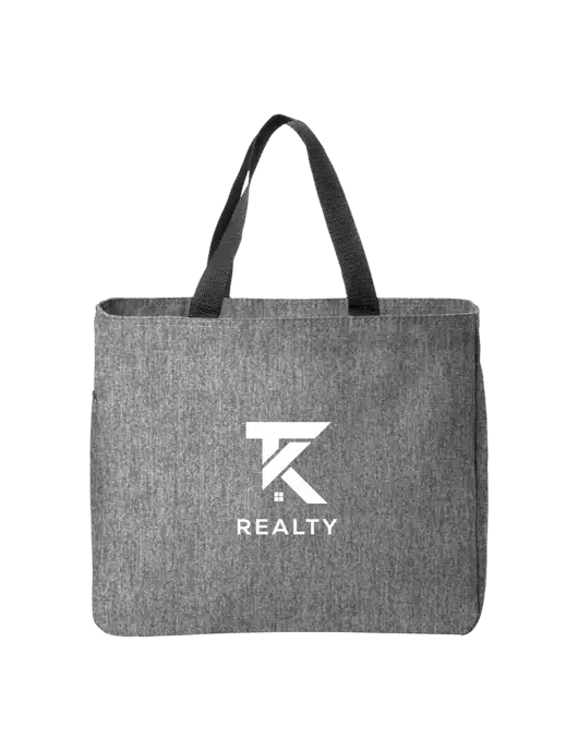 Essential Medium Grey Heather Tote w/TK Realty Logo