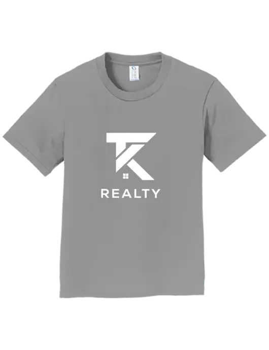 Youth Ring Spun Medium Grey 4.5 oz T-Shirt w/TK Realty Logo