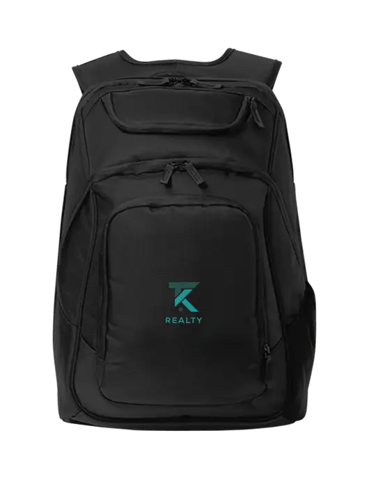Executive Black Laptop Backpack w/TK Realty Logo