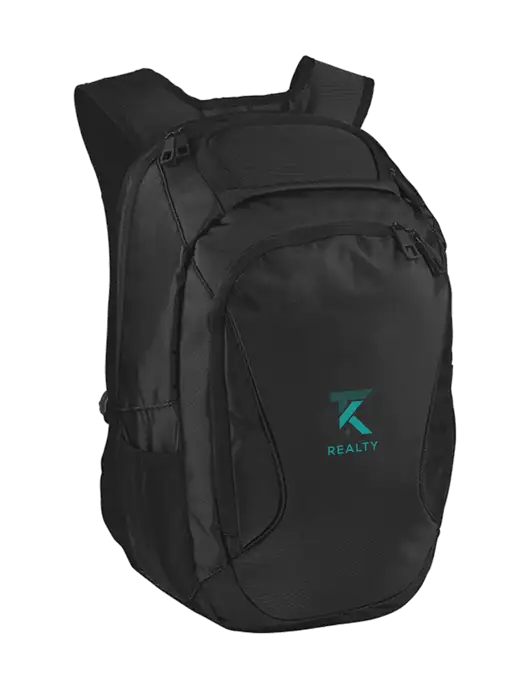Stealth Black Laptop Backpack w/TK Realty Logo