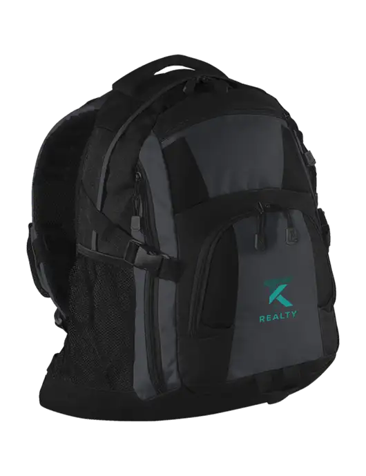 Urban Black/Grey/Black Laptop Backpack w/TK Realty Logo