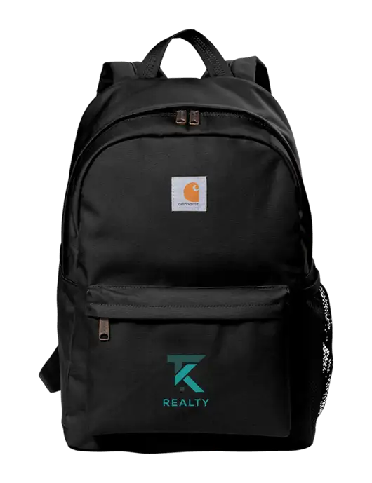 Carhartt Black Canvas Backpack w/TK Realty Logo