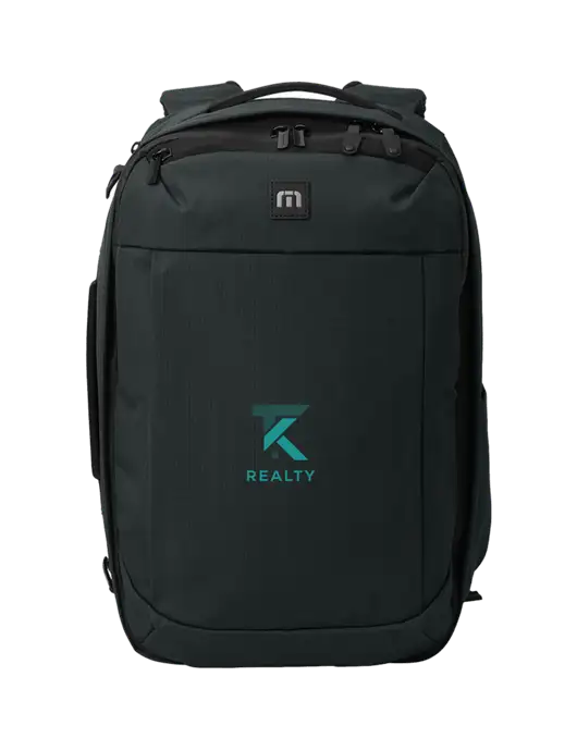 TravisMathew Black Convertible Backpack w/TK Realty Logo