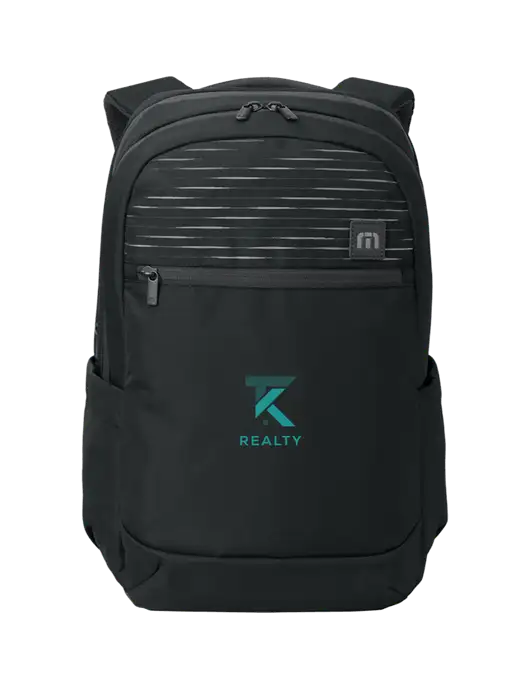 TravisMathew Black Approach Backpack w/TK Realty Logo