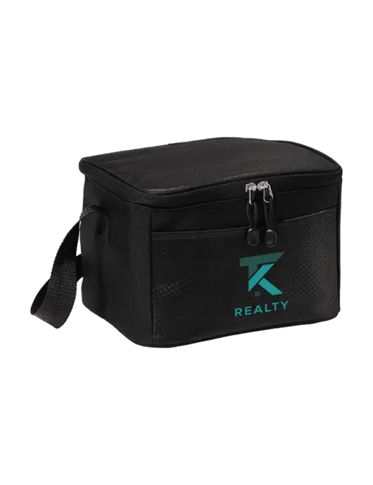 6 Can Black/Black Cube Cooler w/TK Realty Logo