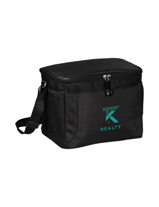 12 Can Black/Black Cube Cooler  w/TK Realty Logo