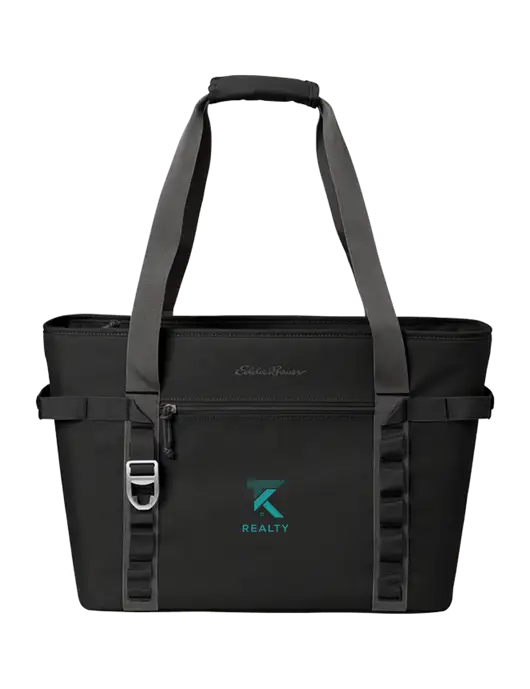 Eddie Bauer Black/Medium Grey Max Cool Tote Cooler  w/TK Realty Logo