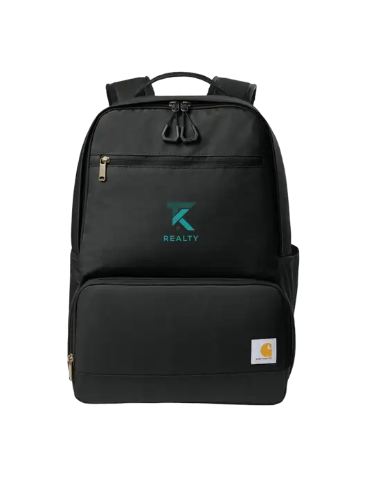 Carhartt Two-Compartment Black Cooler Backpack w/TK Realty Logo