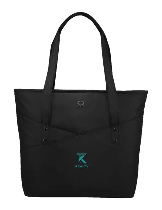 OGIO Black Downtown Tote 
 w/TK Realty Logo