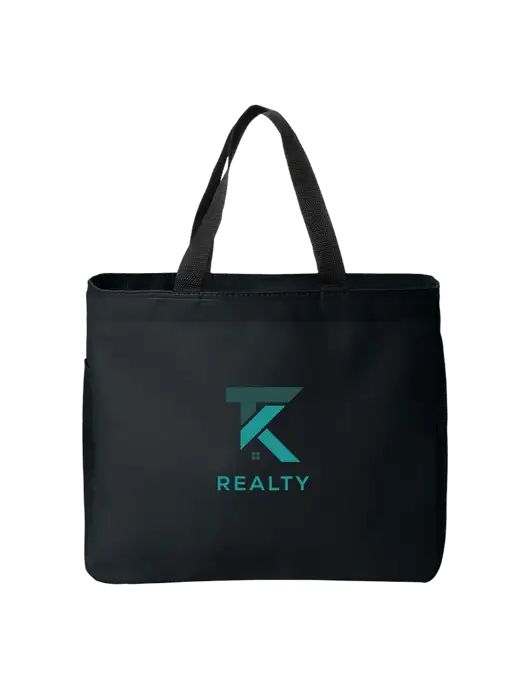Essential Black Tote w/TK Realty Logo