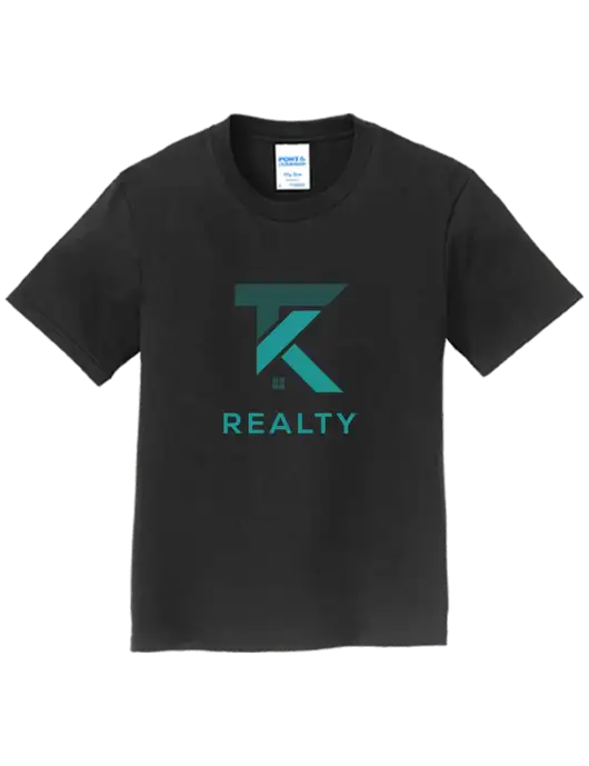 Youth Ring Spun Jet Black 4.5 oz T-Shirt w/TK Realty Logo