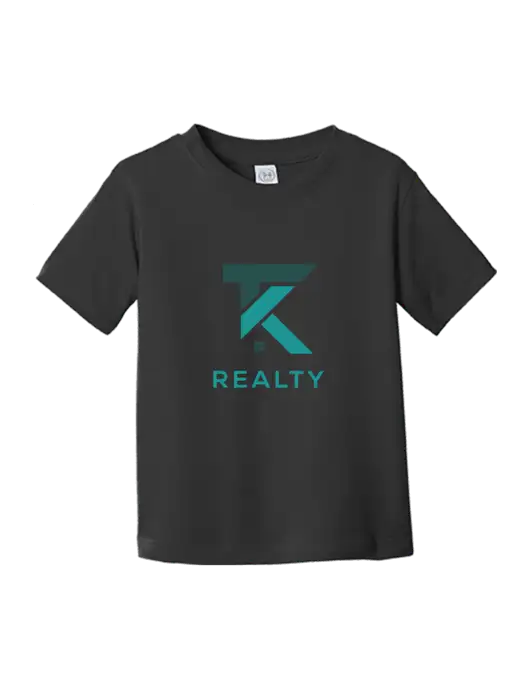 Rabbit Skins Black Toddler Fine Jersey Tee w/TK Realty Logo