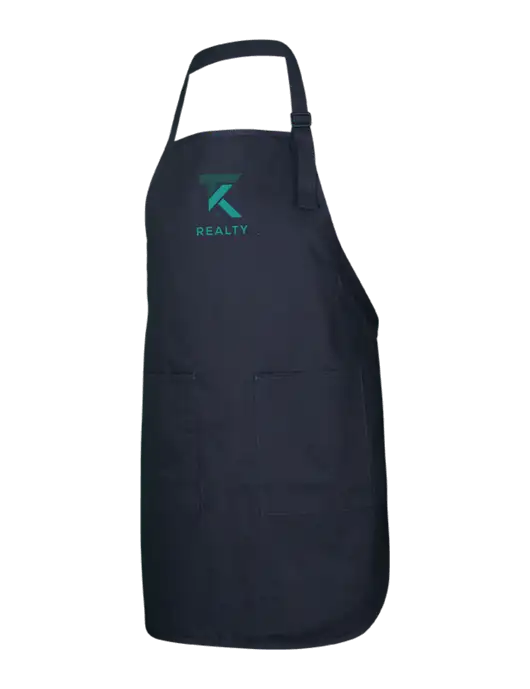Full-Length Black Apron With Pockets w/TK Realty Logo