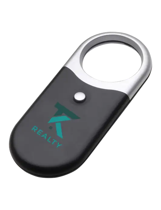 Compact Black Magnifier Light w/TK Realty Logo
