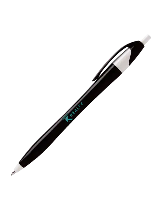 Novella Black/White Executive Pen - Blue Ink w/TK Realty Logo
