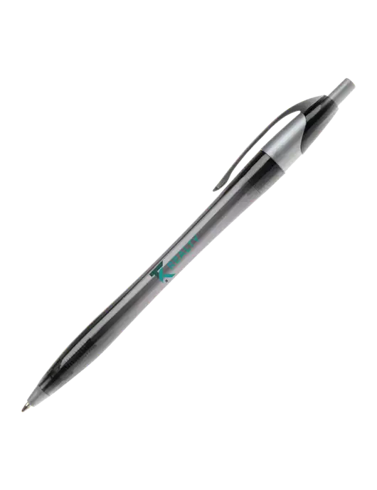 Novella Translucent Black/Silver Jewel Pen - Blue Ink w/TK Realty Logo