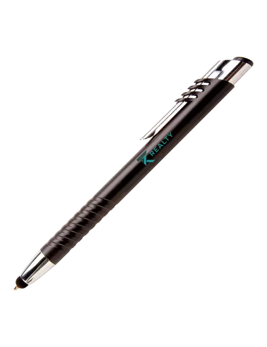 Schirhart Black Stylus Pen - Blue Ink w/TK Realty Logo