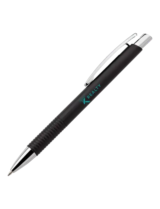 Malay Black Ballpoint Pen - Blue Ink w/TK Realty Logo