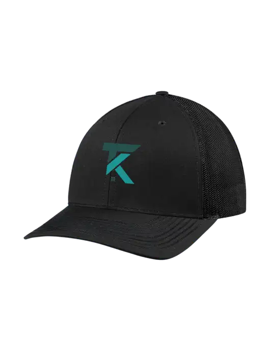 Richardson Adjustable Snapback Original 112 Trucker Cap Black w/Black Mesh w/TK Realty Logo