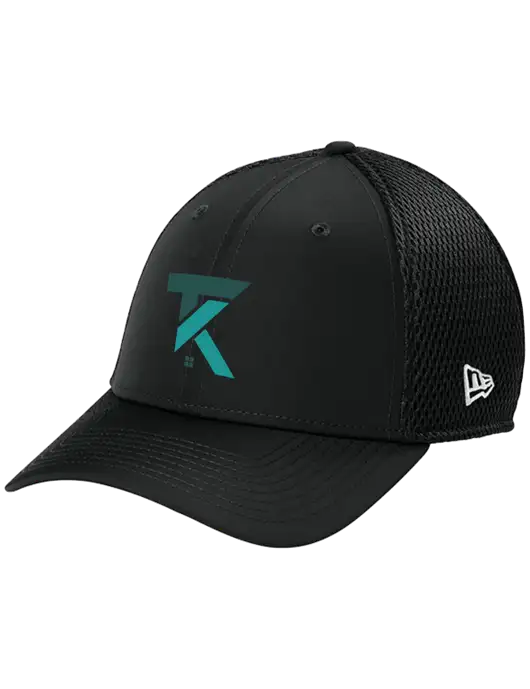 New Era 39THIRTY Performance Stretch Black Mesh Cap w/TK Realty Logo