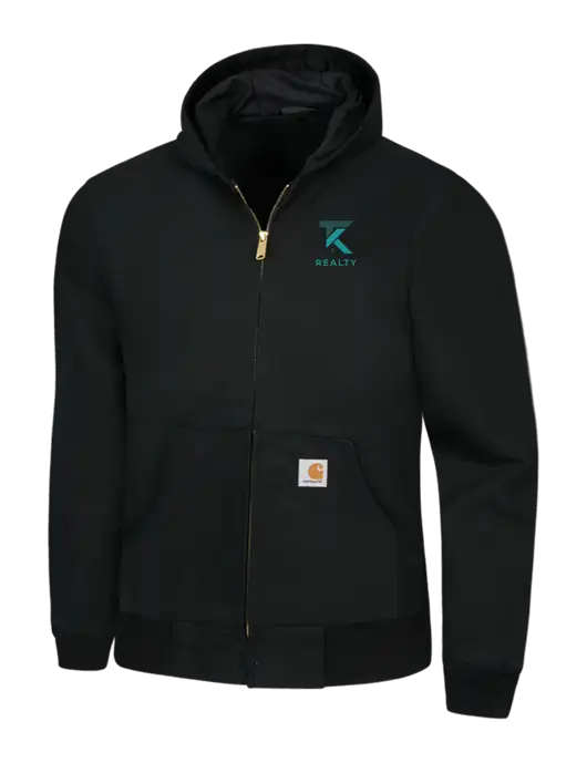Carhartt Black Thermal Lined Duck Active Jacket w/TK Realty Logo