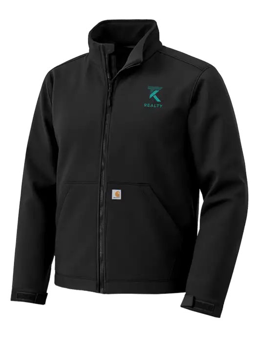 Carhartt Rain Defender Black Soft Shell Jacket w/TK Realty Logo