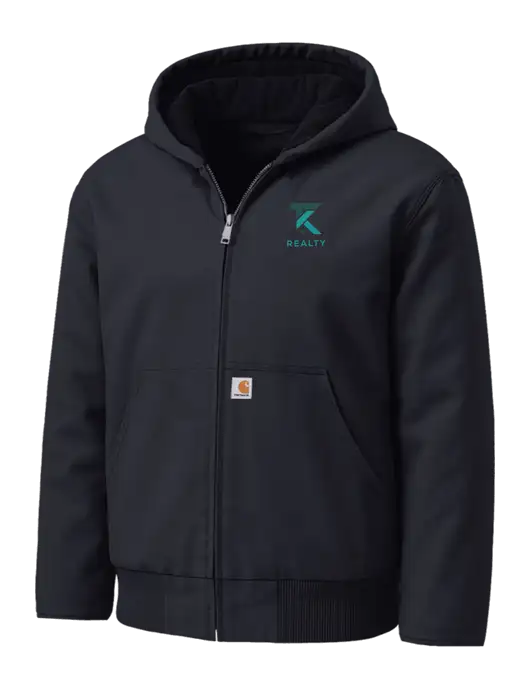 Carhartt Washed Duck Active Black Jacket w/TK Realty Logo