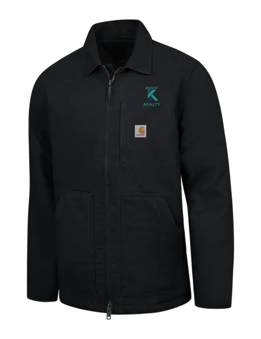 Carhartt Black Sherpa-Lined Coat w/TK Realty Logo