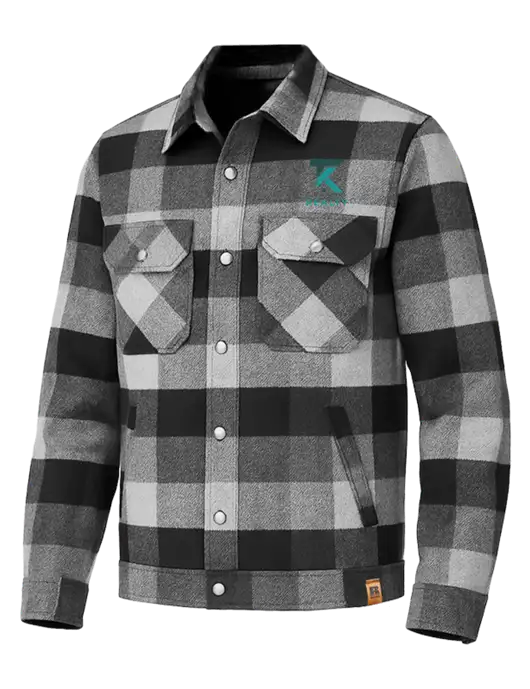 Russell Outdoors Black Plaid Basin Jacket w/TK Realty Logo