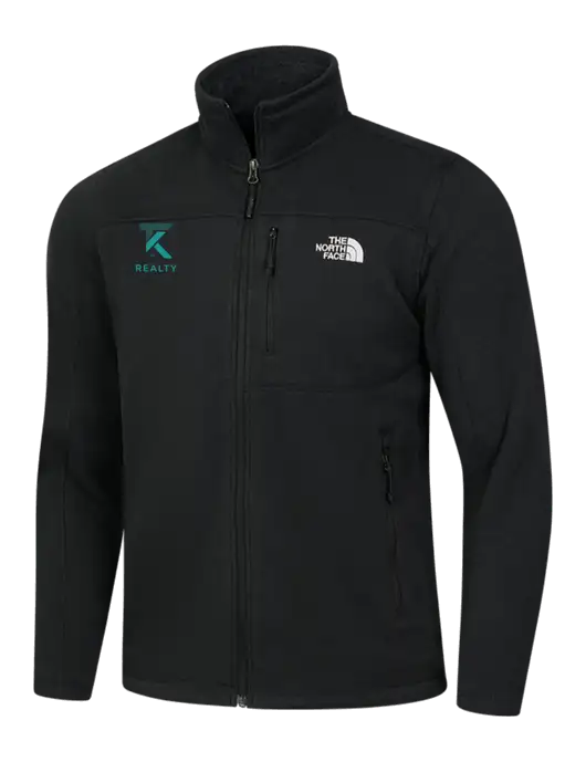 North Face Black Heather Sweater Fleece Jacket w/TK Realty Logo