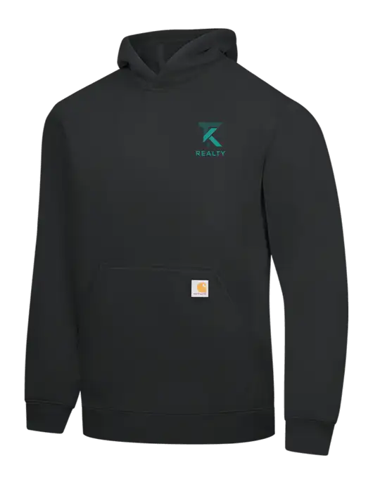 Carhartt Black Midweight Hooded Sweatshirt w/TK Realty Logo