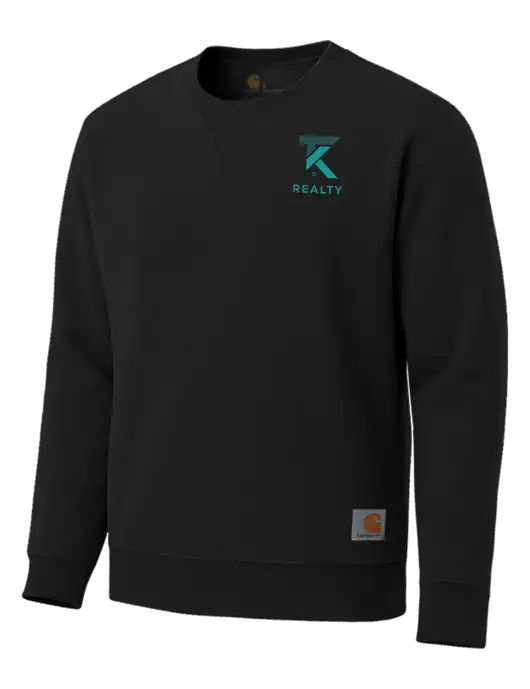 Carhartt Black Midweight Crewneck Sweatshirt w/TK Realty Logo