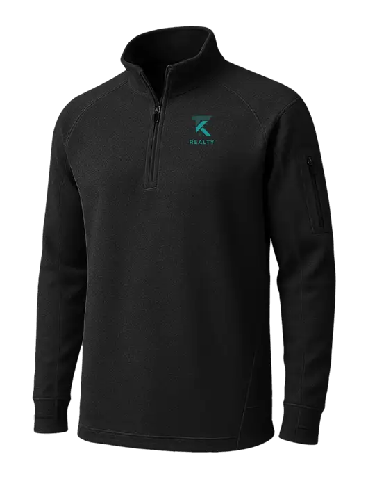 Black Tech Fleece 1/4 Zip Pullover w/TK Realty Logo