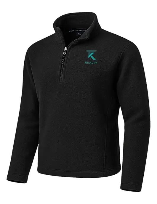 Black Fleece 1/4-Zip Pullover w/TK Realty Logo