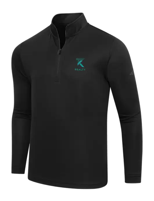 Adidas Black Lightweight Quarter Zip Pullover w/TK Realty Logo