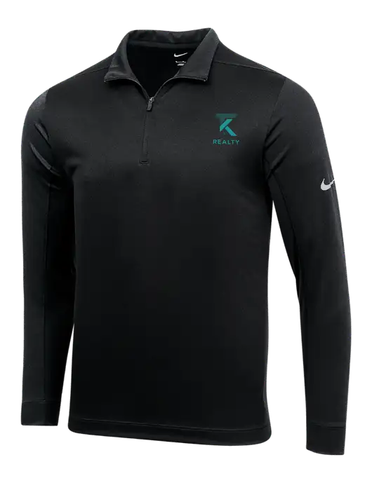 NIKE Black Dry 1/2 Zip Cover-Up w/TK Realty Logo