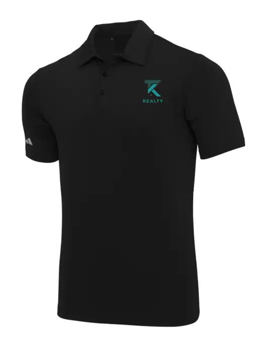 Adidas Black Ultimate Solid Polo w/TK Realty Logo