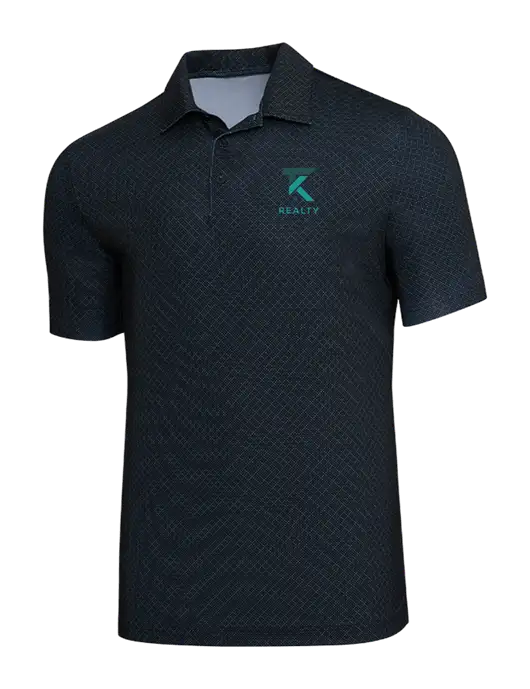 Adidas Black Diamond Dot Print Polo w/TK Realty Logo