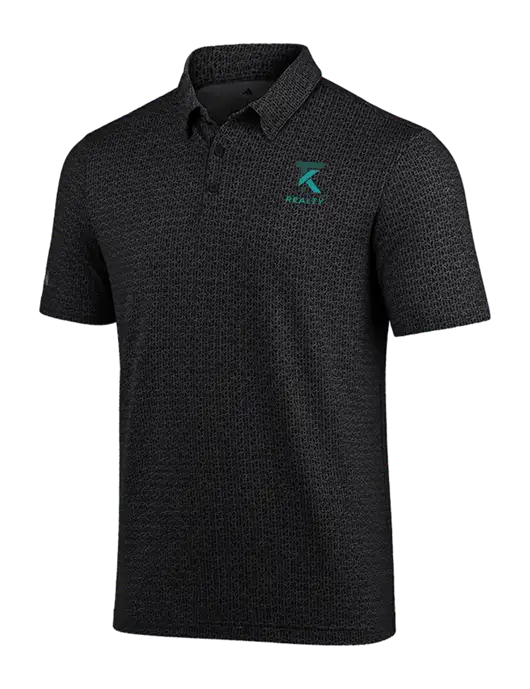 Adidas Black Printed Blend Polo w/TK Realty Logo